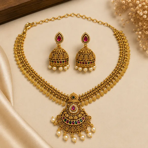 Antique_Temple_Pendant_Necklace_Set