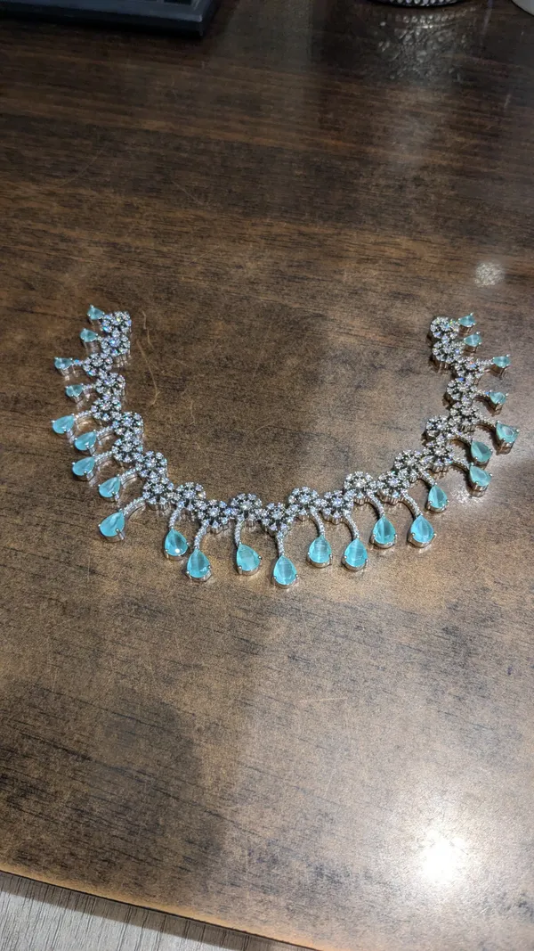 Mint_Green_Pear-Drop_Floral_Choker_and_Earring_Set