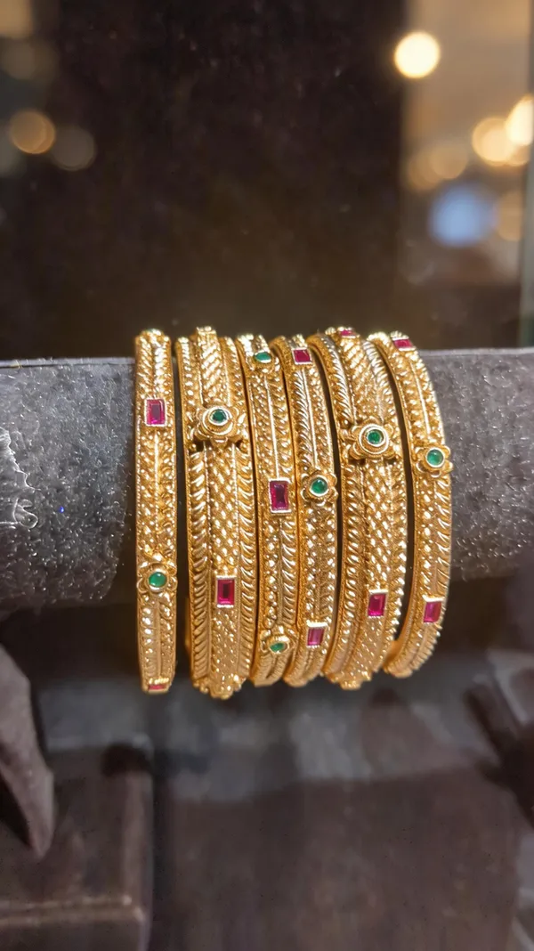 Gold-Tone_6-Piece_Temple_Bangle_Set_with_Ruby_&_Emerald_Stones