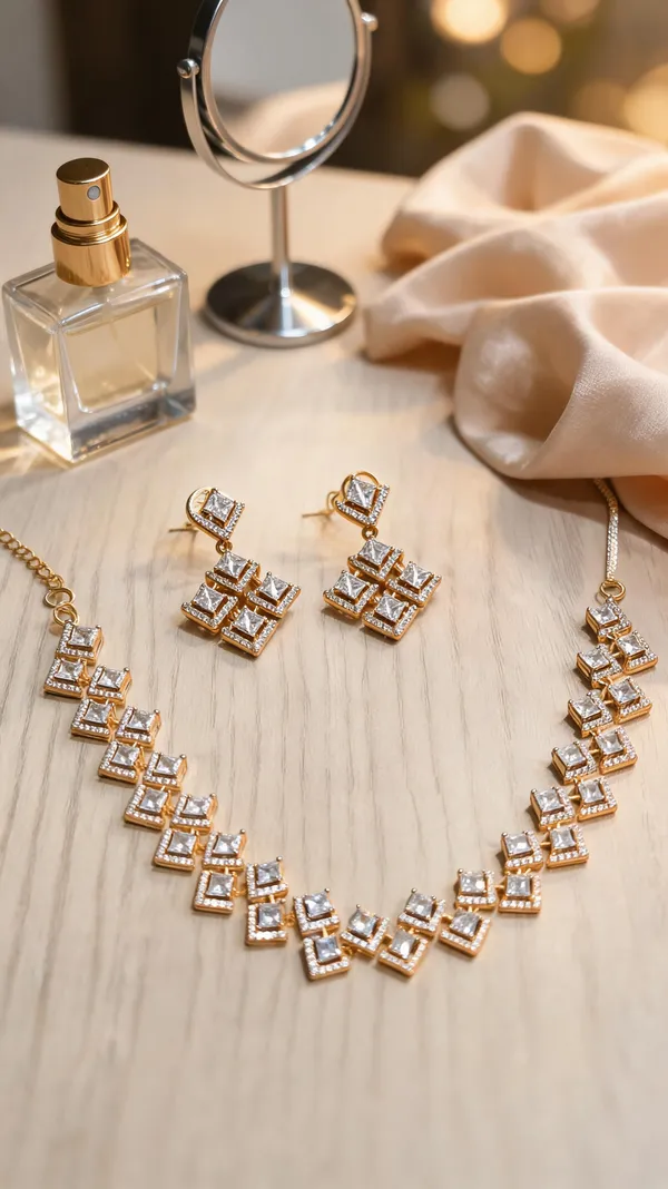 Contemporary_Geometric_Princess-Cut_American_Diamond_Necklace_Set