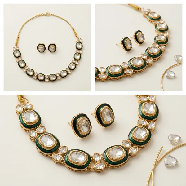 GREEN_Meenakari_Kundan_Choker_Necklace_Set