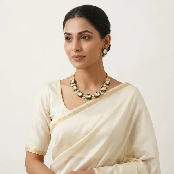 GREEN_Meenakari_Kundan_Choker_Necklace_Set