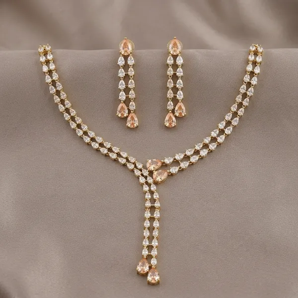 Delicate_Champagne_&_Clear_Crystal_Y-Necklace_Set