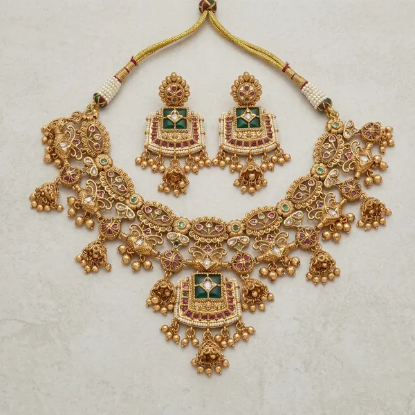 Premium_Temple_Kundan_Choker_Necklace_Set