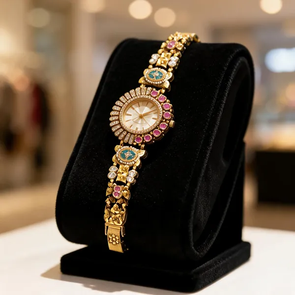Royal_Antique_Gold_Kundan_and_Meenakari_Bracelet_Watch