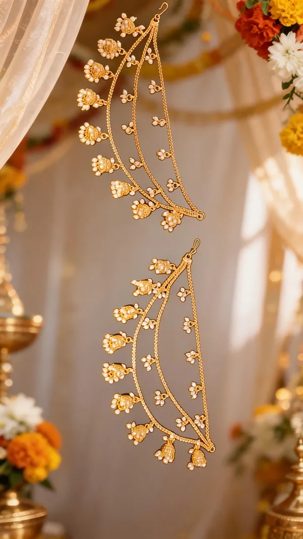 Gold-Plated_Multi-Layered_Jhumka_Kaanchain_Set