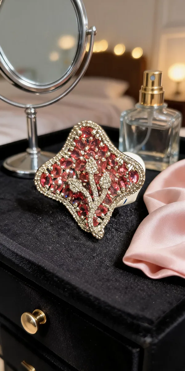 Silver_Plated_Red_CZ_Floral_Vine_Statement_Ring