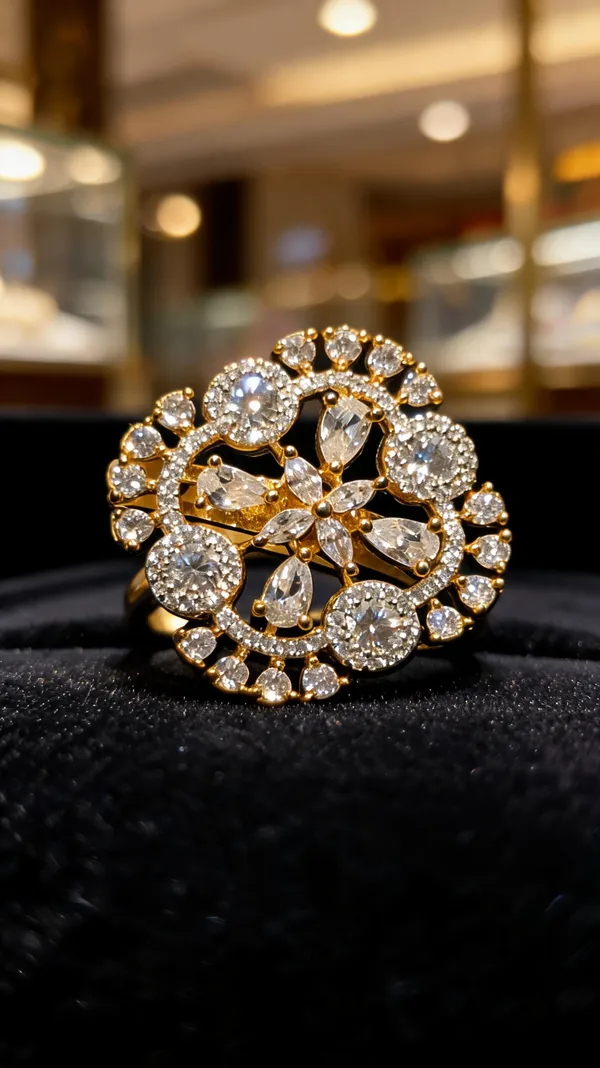 Gold_Plated_Floral_Jaali_CZ_Statement_Ring