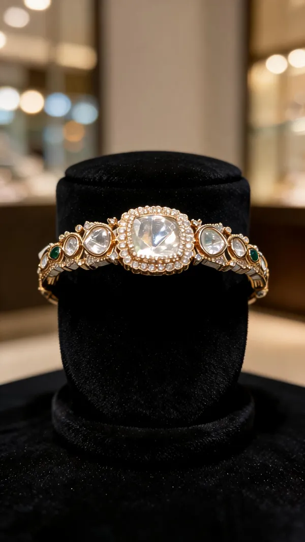 Royal_Uncut_Polki_&_Emerald_Accent_Statement_Kada