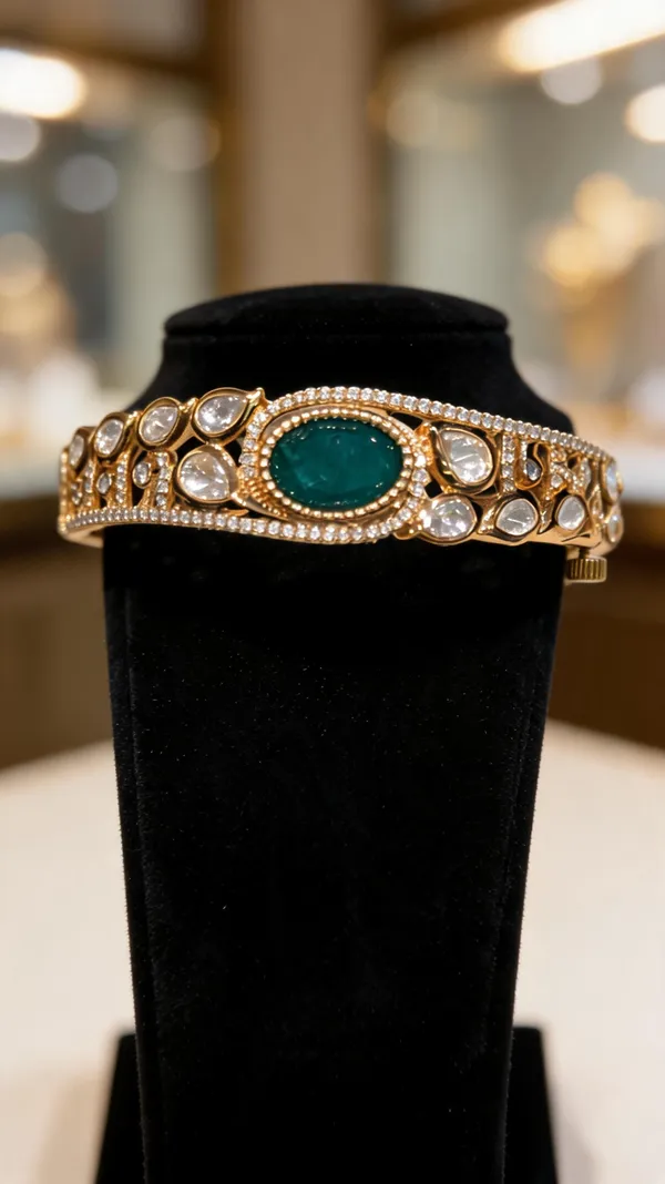 Vintage_Oval_Emerald_&_Polki_Heritage_Kada