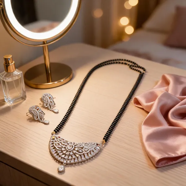 Rhodium_Plated_Jaali_CZ_Mangalsutra_Set