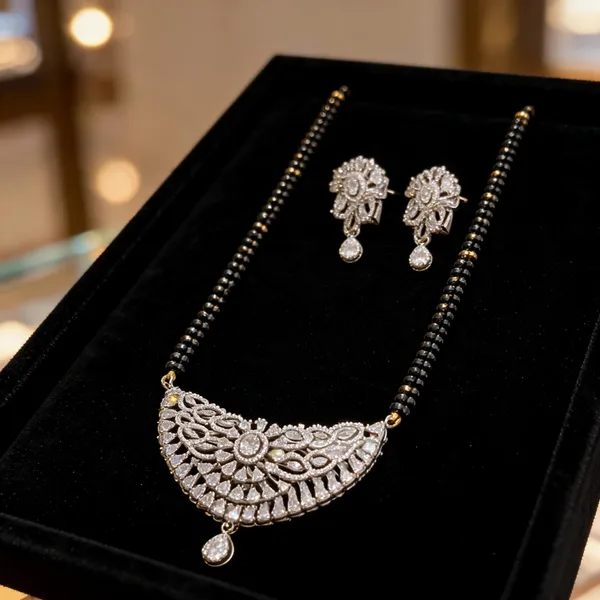Rhodium_Plated_Jaali_CZ_Mangalsutra_Set