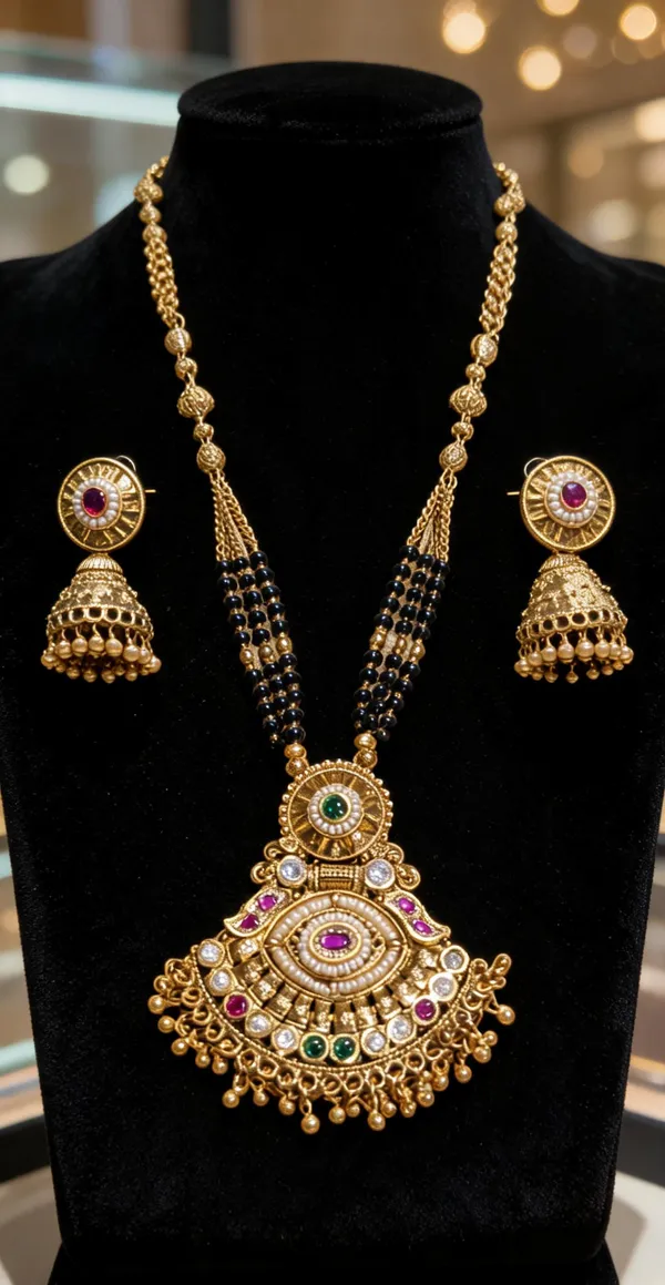 Gold_Plated_Long_Temple_CZ_Pearl_Mangalsutra_Set