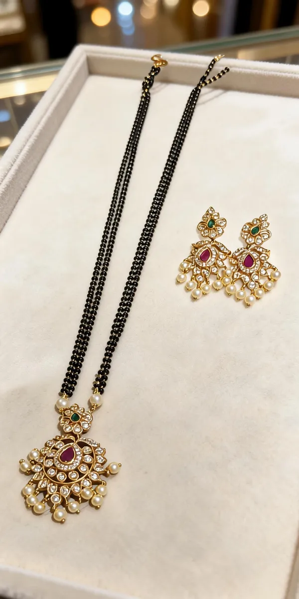 Gold_Plated_CZ_Pearl_Mangalsutra_Set_with_Earrings