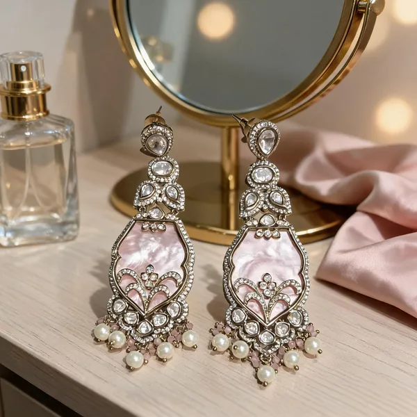 Baby_Pink_Victorian_Kundan_Dangler_Earrings