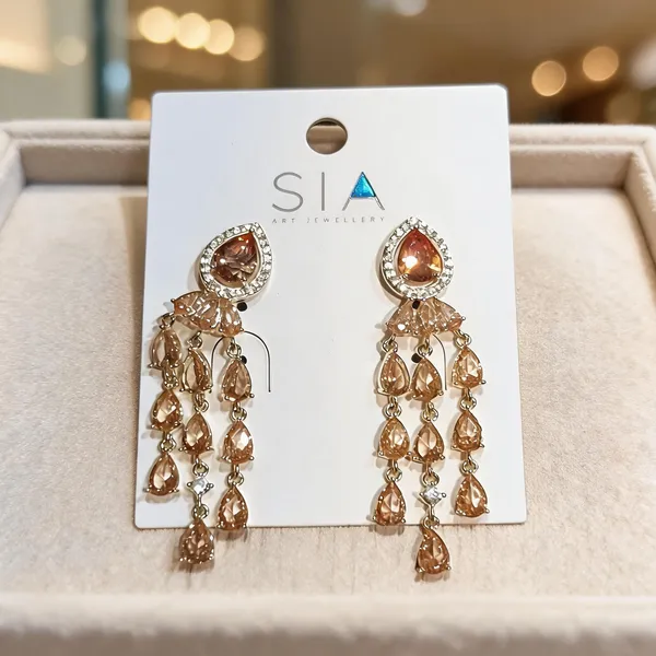 Champagne_Peach_Crystal_Waterfall_Dangler_Earrings