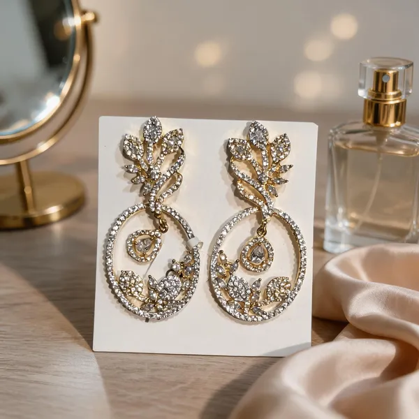Gold_Leaf_Halo_AD_Chandbali_Earrings