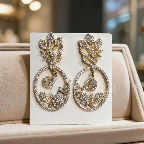 Gold_Leaf_Halo_AD_Chandbali_Earrings