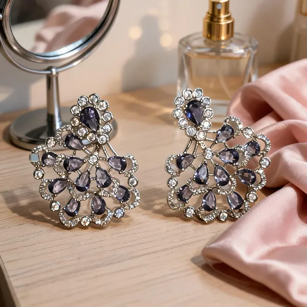 Silver_AD_Lilac_Floral_Cluster_Earrings