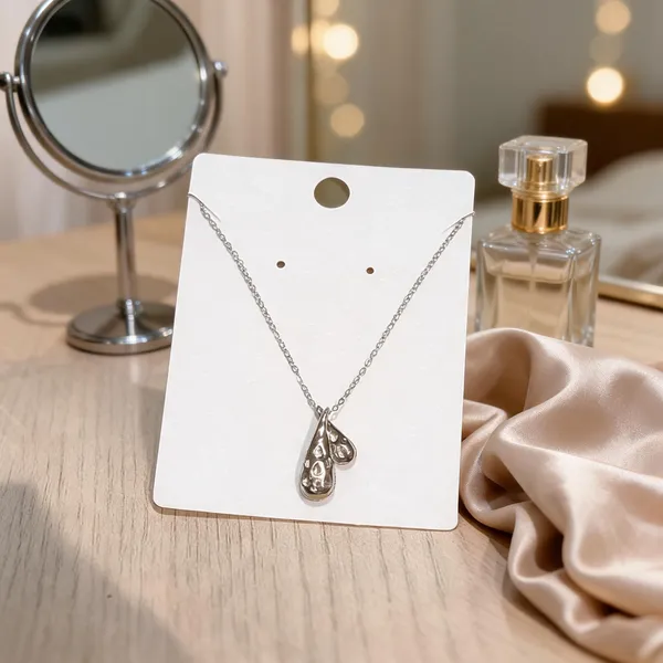 Silver_Finish_Dual_Teardrop_CZ_Pendant_Necklace