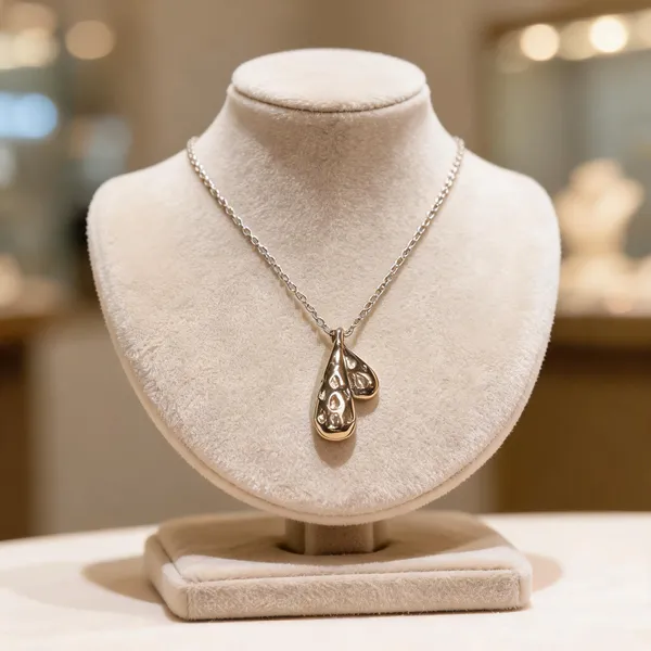 Silver_Finish_Dual_Teardrop_CZ_Pendant_Necklace