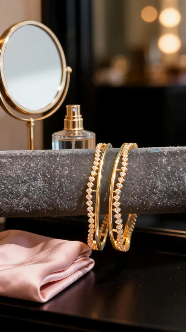 Gold-Tone_Double-Line_CZ_Studded_Bangles_Pair