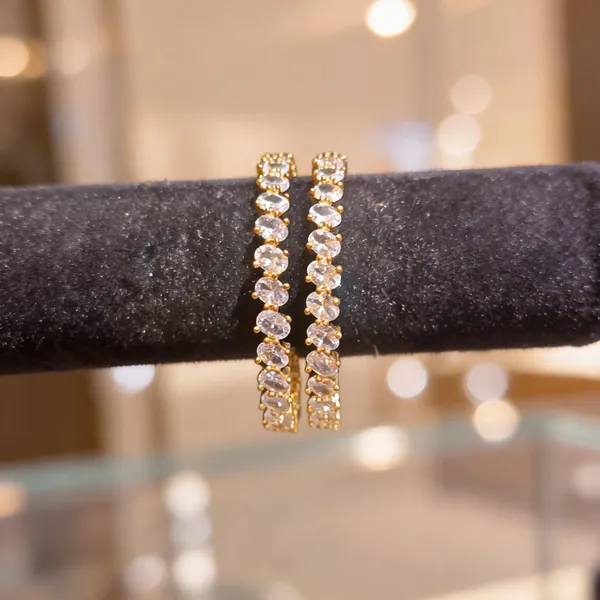 Gold-Tone_Oval_CZ_Tennis_Bangles_Pair