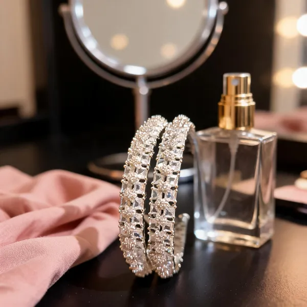 Silver-Tone_Princess_Cut_&_Star_CZ_Bangles_Pair