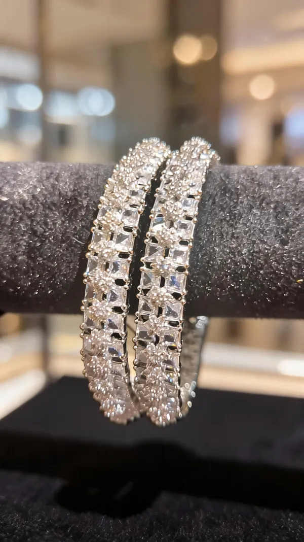 Silver-Tone_Princess_Cut_&_Star_CZ_Bangles_Pair