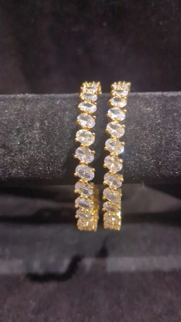 Gold-Tone_Oval_CZ_Tennis_Bangles_Pair
