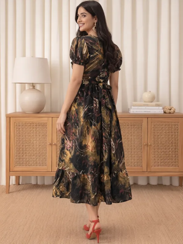 Black_Printed_Fit_And_Flare_Dress_For_Women