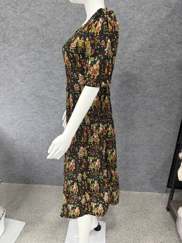 Black_Printed_Fit_And_Flare_Dress_For_Women