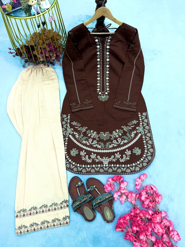 Brown_Roman_Silk_Embroidered_Kurta_Palazzo_Set_for_Women