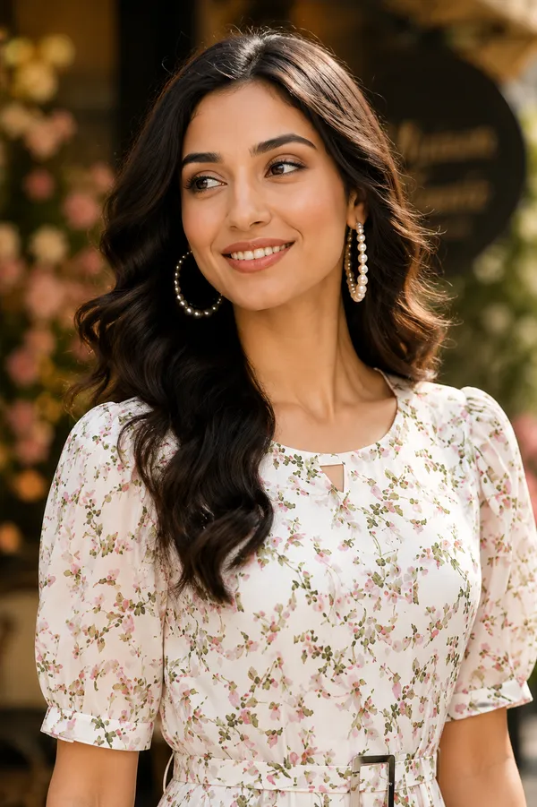 White_Floral_Fit_And_Flare_Dress_for_Women