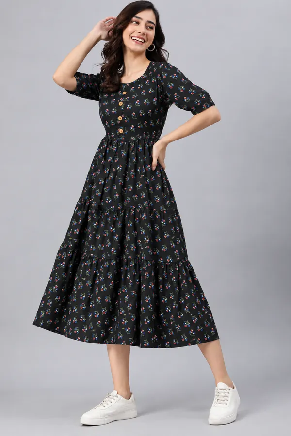 Black_Floral_Print_Fit_And_Flare_Dress_for_Women