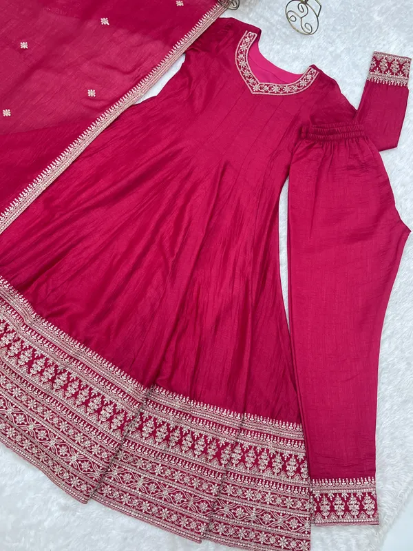 Pink_Embroidered_Anarkali_Suit_Set_for_Women