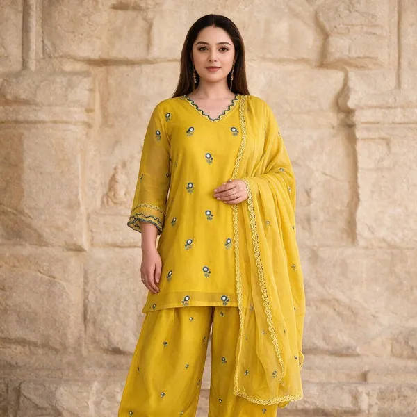 Yellow_Cotton_Palazzo_Set_For_Women