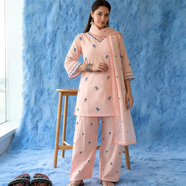 Peach_Cotton_Palazzo_Set_For_Women