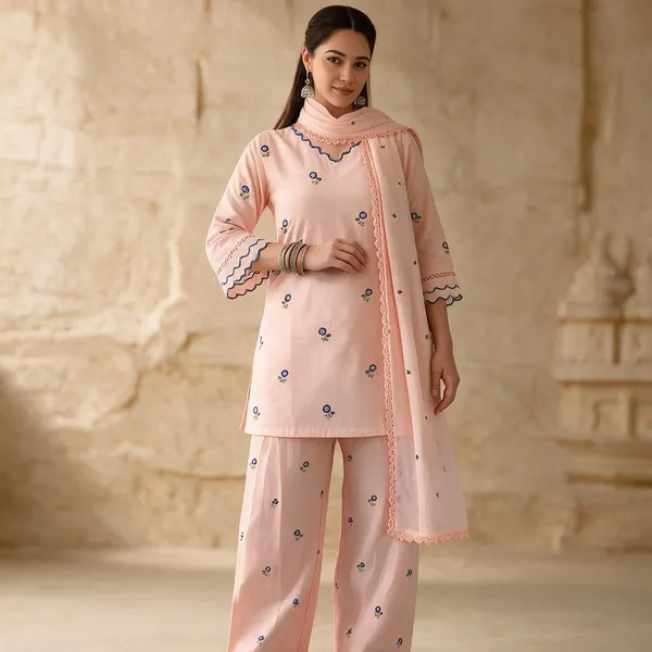 Peach_Cotton_Palazzo_Set_For_Women