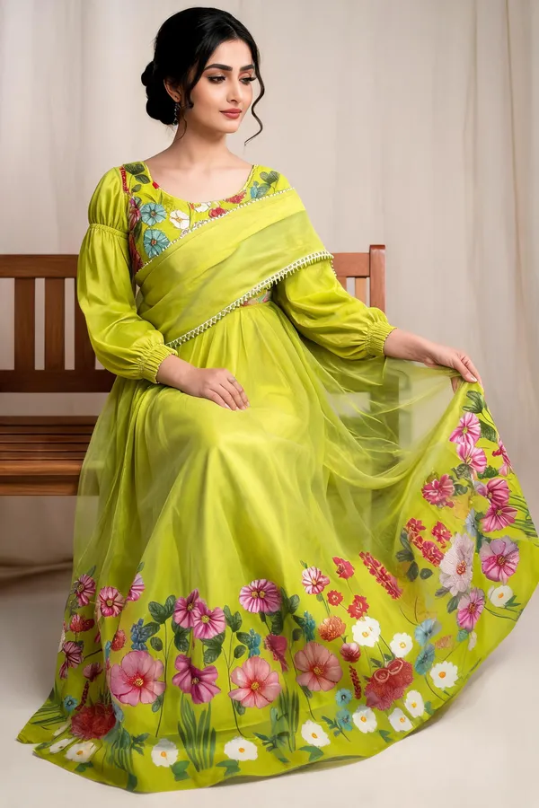 Lime_Green_Cotton_Anarkali_For_Women