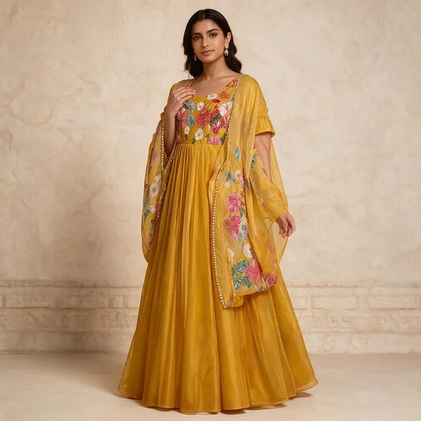 Mustard_Cotton_Anarkali_For_Women