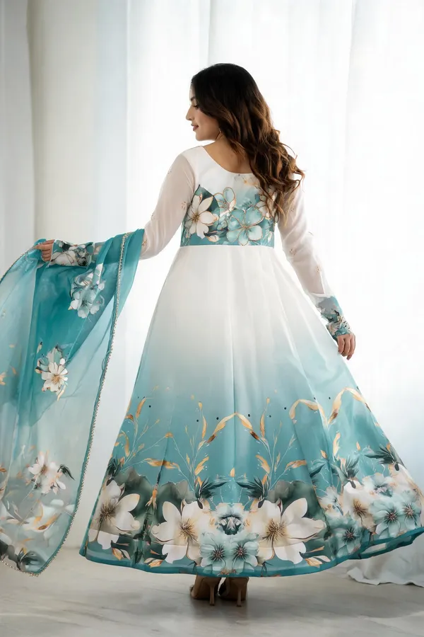 Teal_Cotton_Anarkali_For_Women