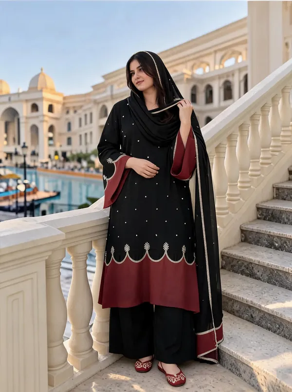 Black_&_Maroon_Cotton_Palazzo_Set_For_Women