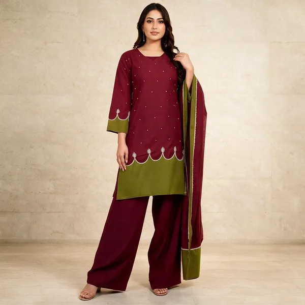 Maroon_Cotton_Palazzo_Set_For_Women