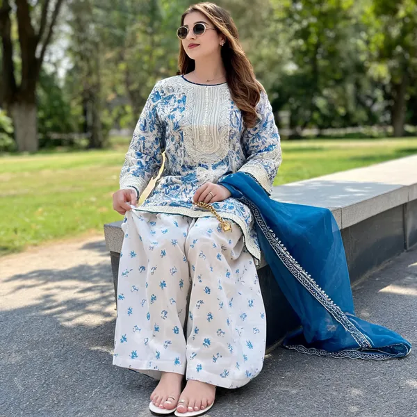 Blue_Cotton_Palazzo_Set_For_Women