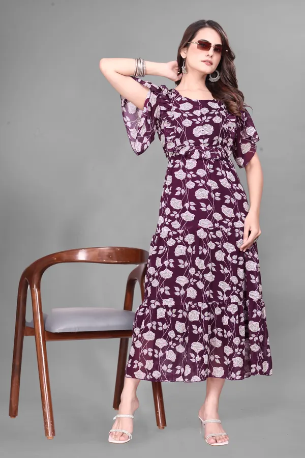 Maroon_Georgette_Floral_Fit_And_Flare_Dress_For_Women