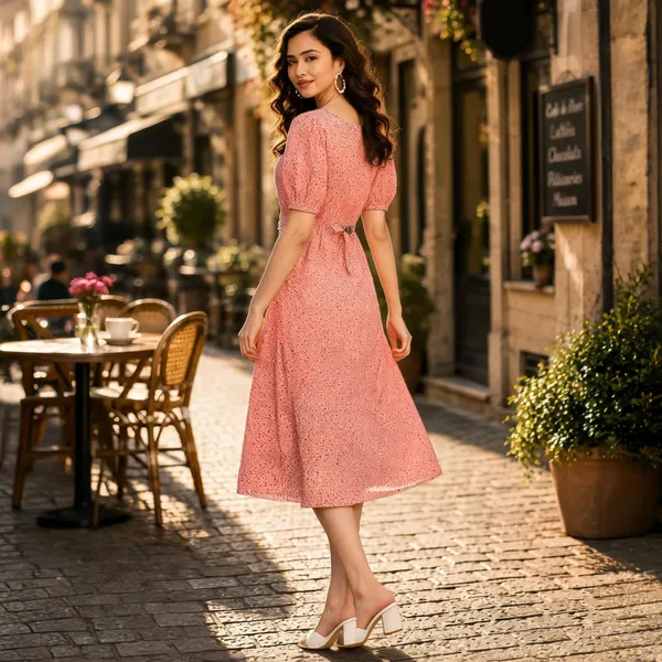Pink_Georgette_One_Piece_For_Women