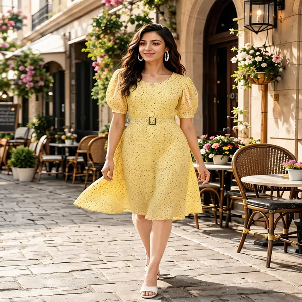 Yellow_Georgette_One_Piece_For_Women