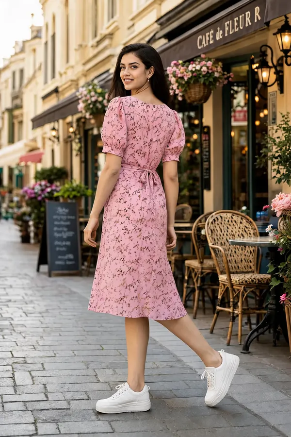 Pink_Georgette_One_Piece_For_Women