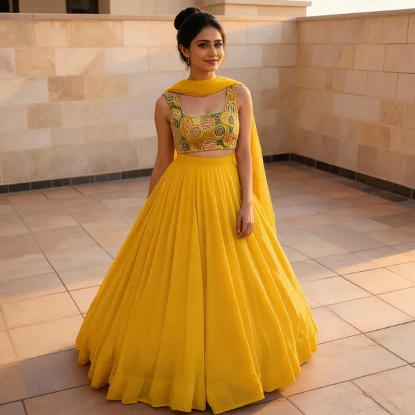 Yellow_Georgette_Lehenga_Set_For_Women